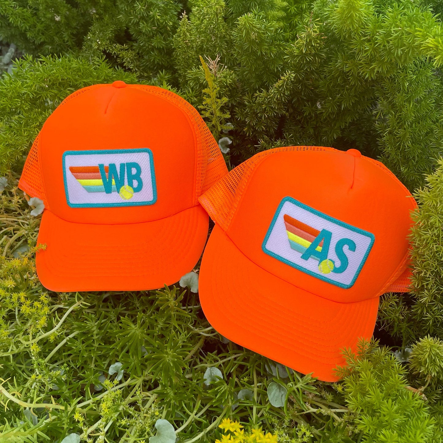 Trucker Hat - Rainbow Stripes Tennis Patch