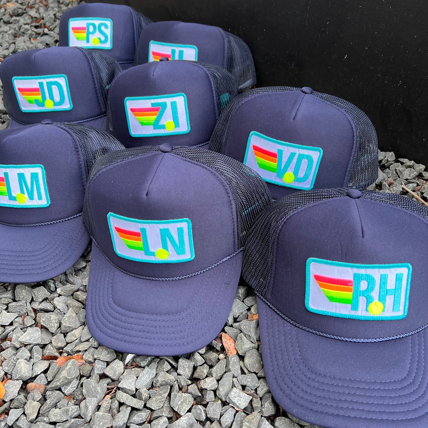 Trucker Hat - Rainbow Stripes Tennis Patch