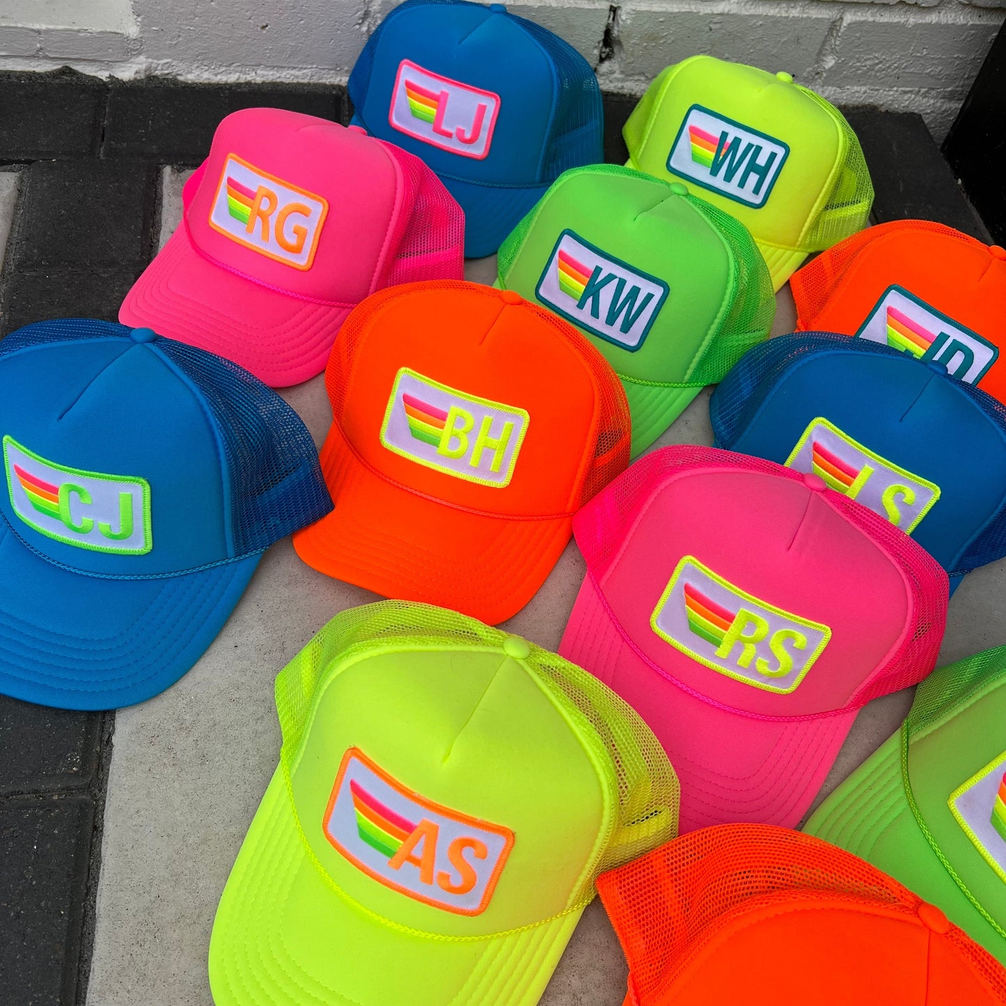 Trucker Hat - Rainbow Stripes Tennis Patch