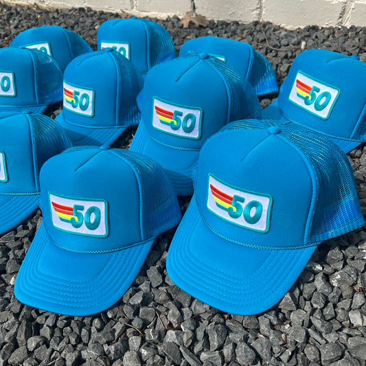 Trucker Hat - Birthday Rainbow Stripes Patch