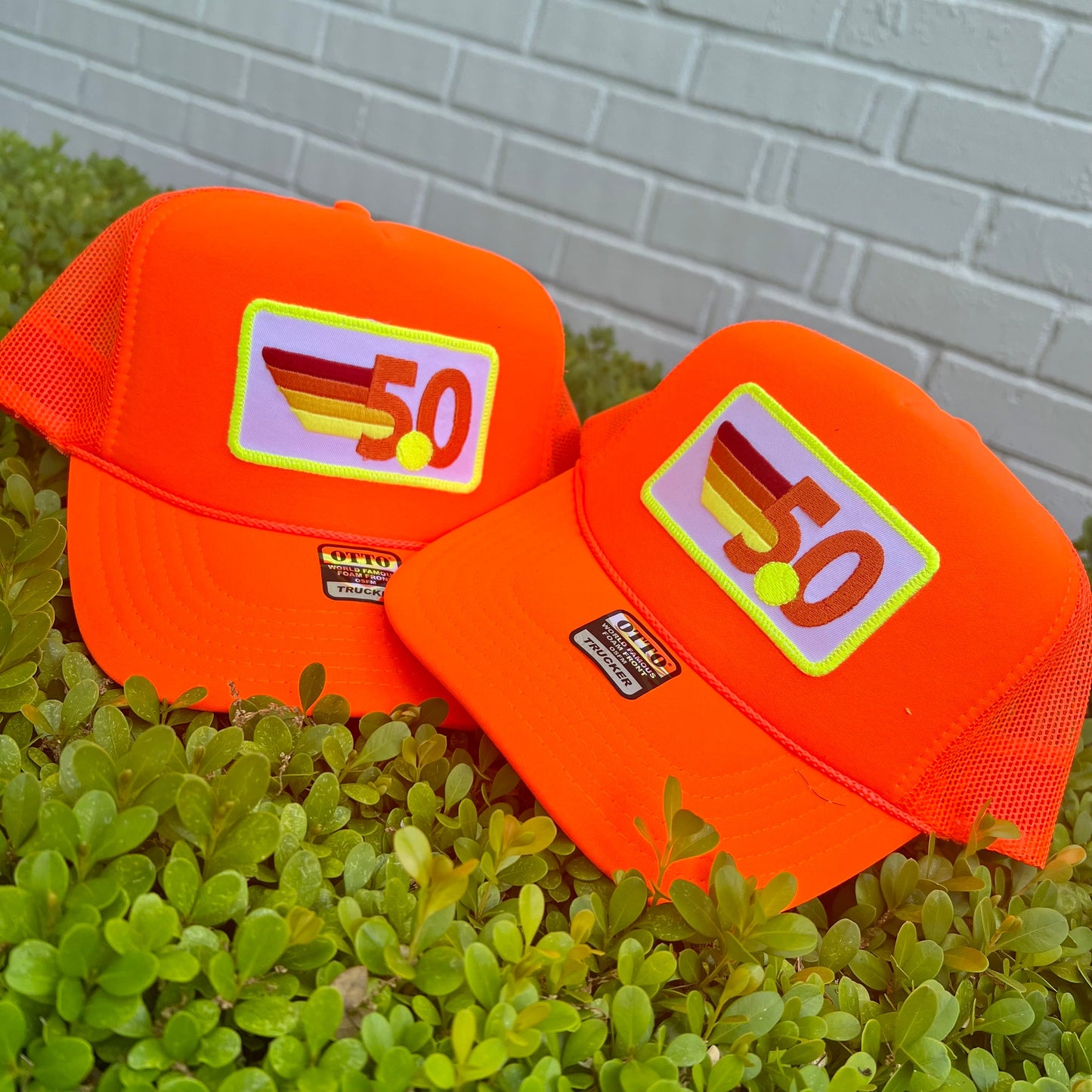 Trucker Hat - Rainbow Stripes Tennis Patch