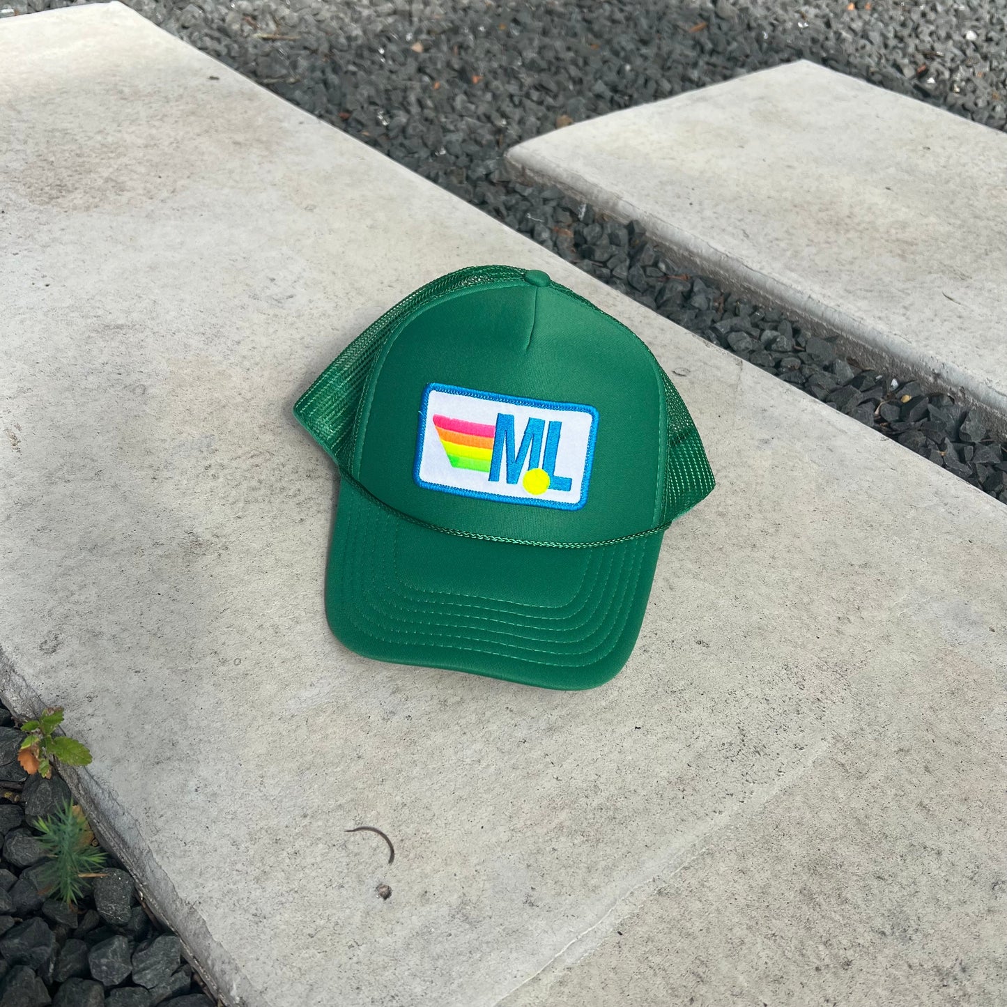 Trucker Hat - Rainbow Stripes Tennis Patch