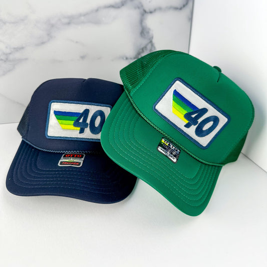 Trucker Hat - Birthday Rainbow Stripes Patch