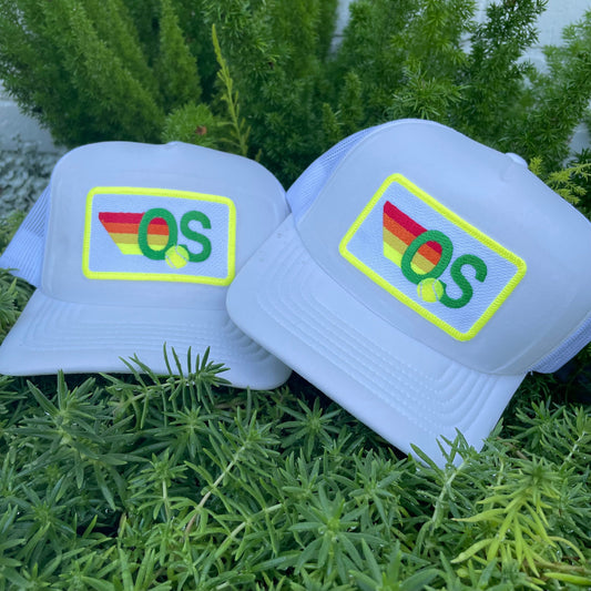 Trucker Hat - Tennis Rainbow Stripes Patch with Initials