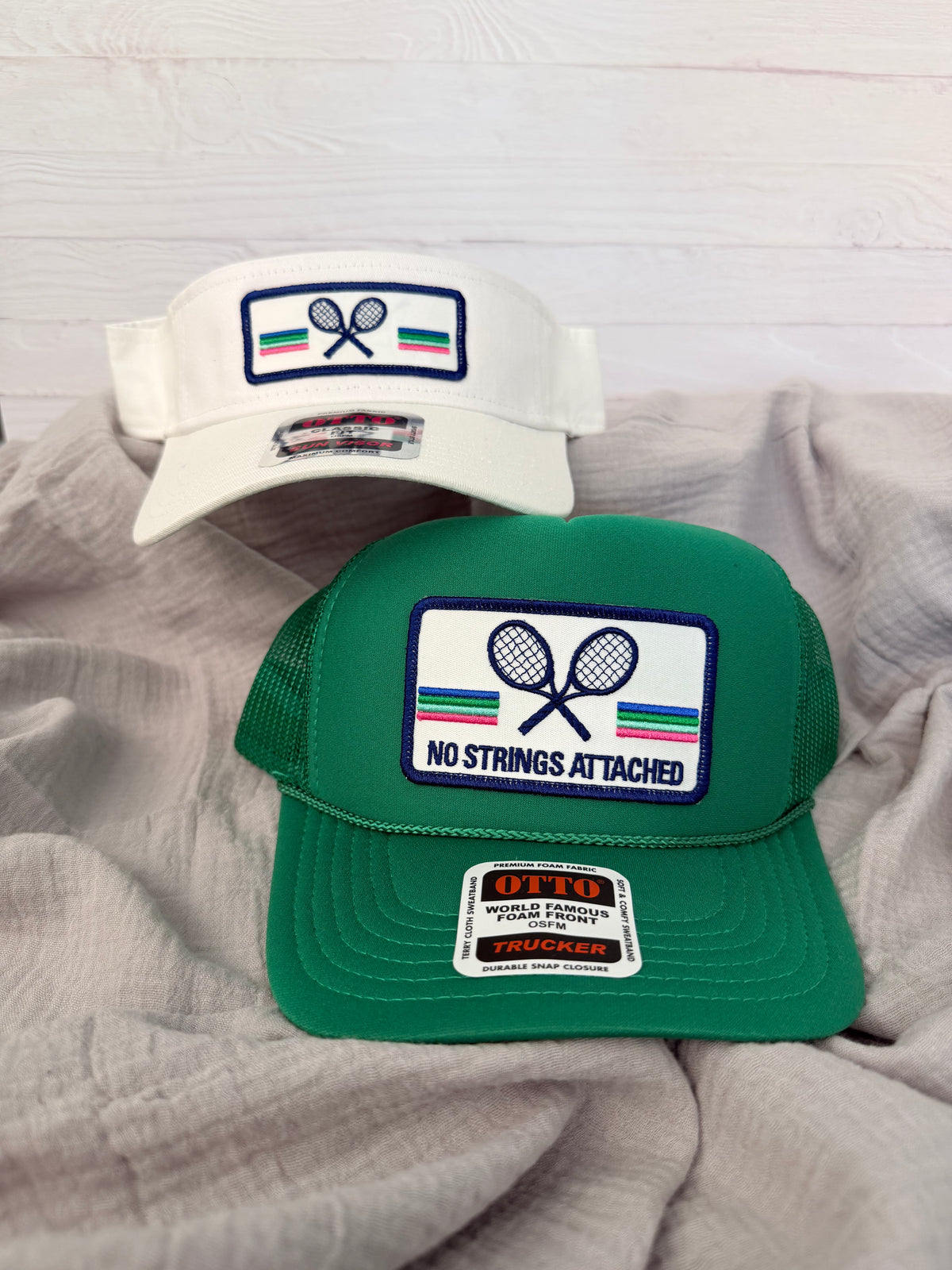 Tennis Racquet Stripe Visor — Tennis Racquets Patch, Custom Team Colors