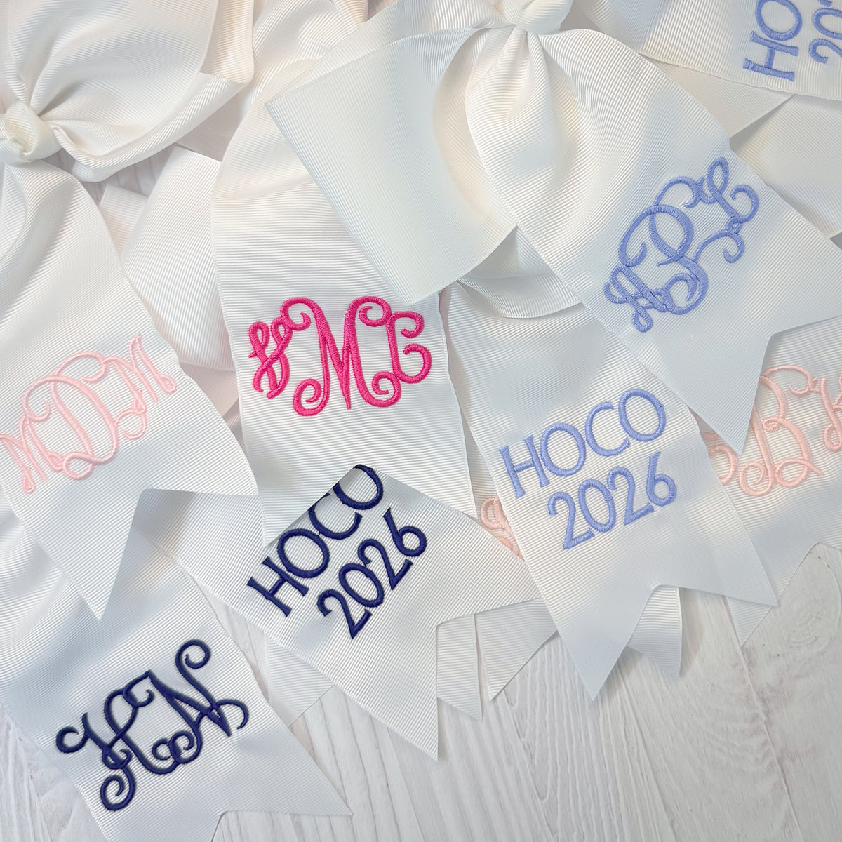 HOCO & Prom Monogram Bouquet Ribbon/Bow