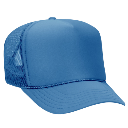 Blank colonial blue foam trucker hat