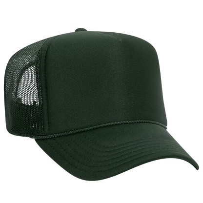 Blank dark green foam trucker hat