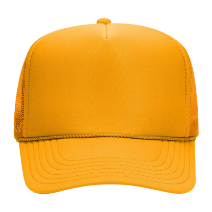 Blank golden yellow foam trucker hat