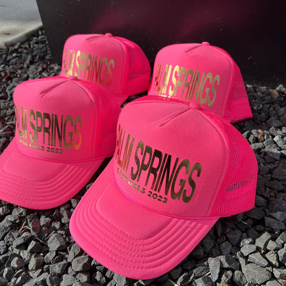 Foil Letters Custom Trucker Hat Cap, Girls Trip, 40th Birthday Gift ideas, Girls Weekend, Customized, Beach, 50th gift favor, gold