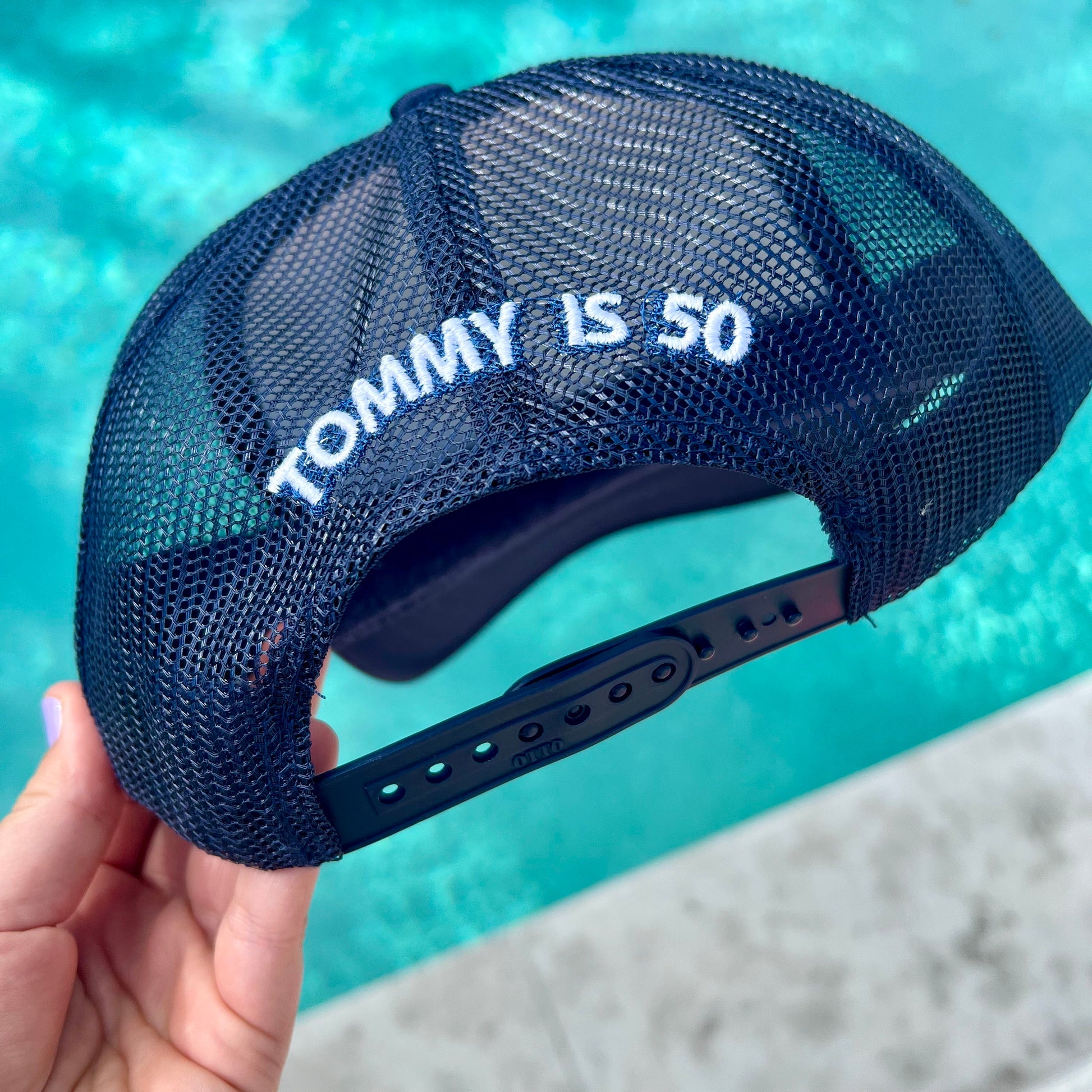 Back of Hat Embroidery Add-on, Custom text for trucker hats, personalization