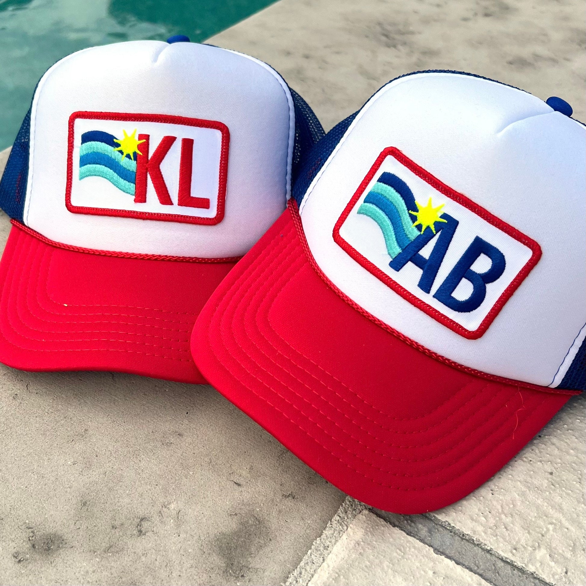 Custom Trucker Hat Cap, Girls Trip, 40th Birthday Gift ideas, Girls Weekend, Customized, Beach, 50th birthday gift favor, Sun Waves