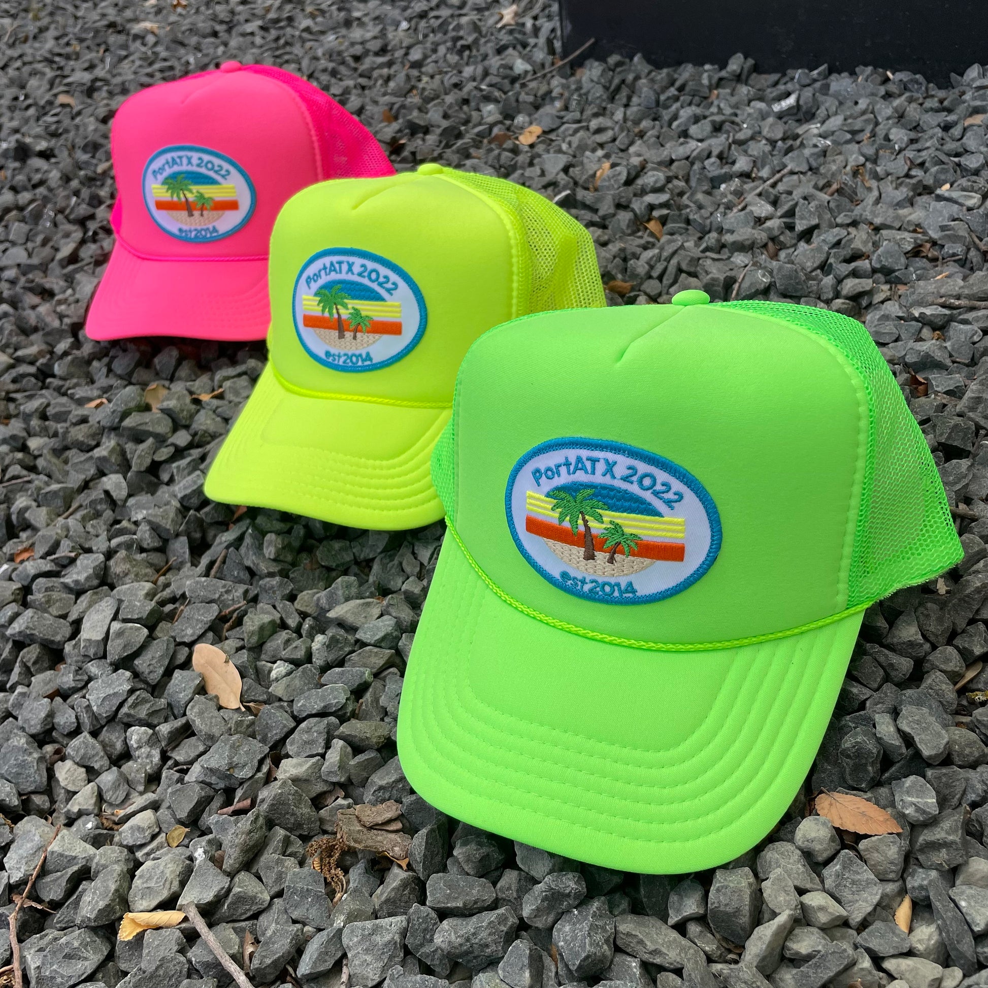 Custom Trucker Patch Hat, Island Beach Trip, Palm trees, Personalized Gift