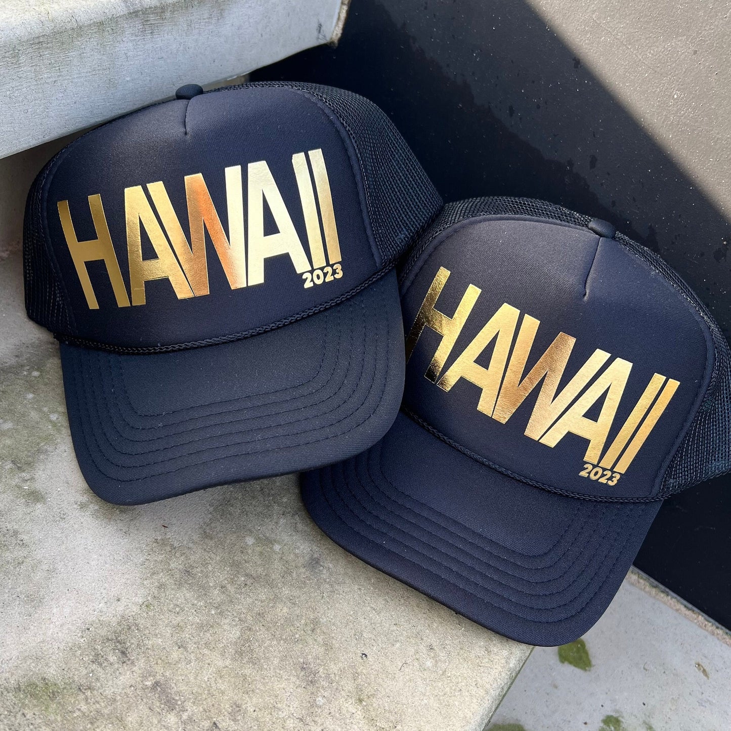 Custom Trucker Hat Cap, Girls Trip, 40th Birthday Gift ideas, Girls Weekend, Customized, Bridesmaids, Beach, 50th birthday gift favor, GOLD