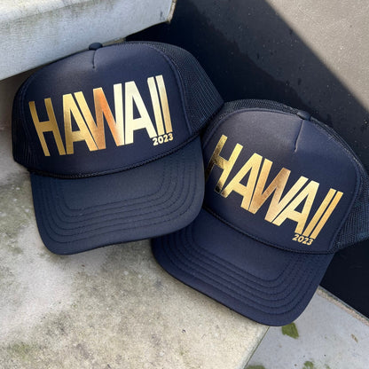 Custom Trucker Hat Cap, Girls Trip, 40th Birthday Gift ideas, Girls Weekend, Customized, Bridesmaids, Beach, 50th birthday gift favor, GOLD