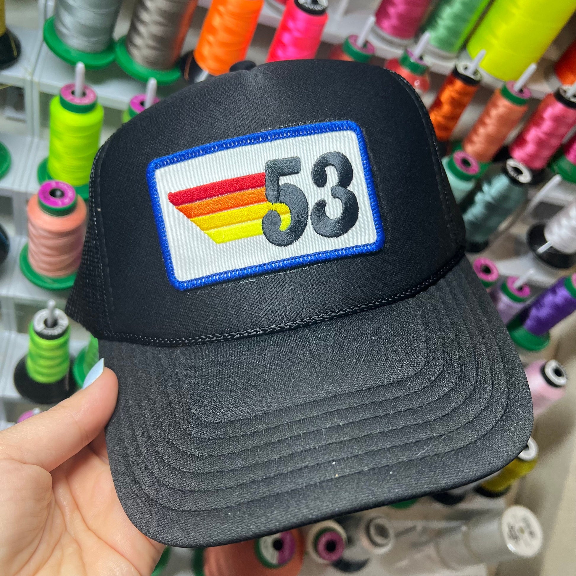 Trucker Hat - Birthday Rainbow Stripes Patch
