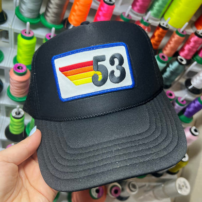 Trucker Hat - Birthday Rainbow Stripes Patch