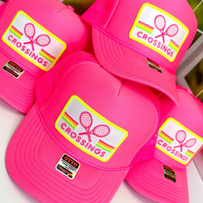 Custom Tennis Trucker Hat Cap, 40th 50th Birthday Gift ideas, Girls Weekend, Customized, team, racquets, team outfits, over served