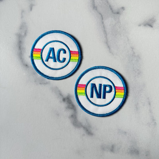 Custom Initials Patch: Circle Rainbow Stripes, Monogram Gift