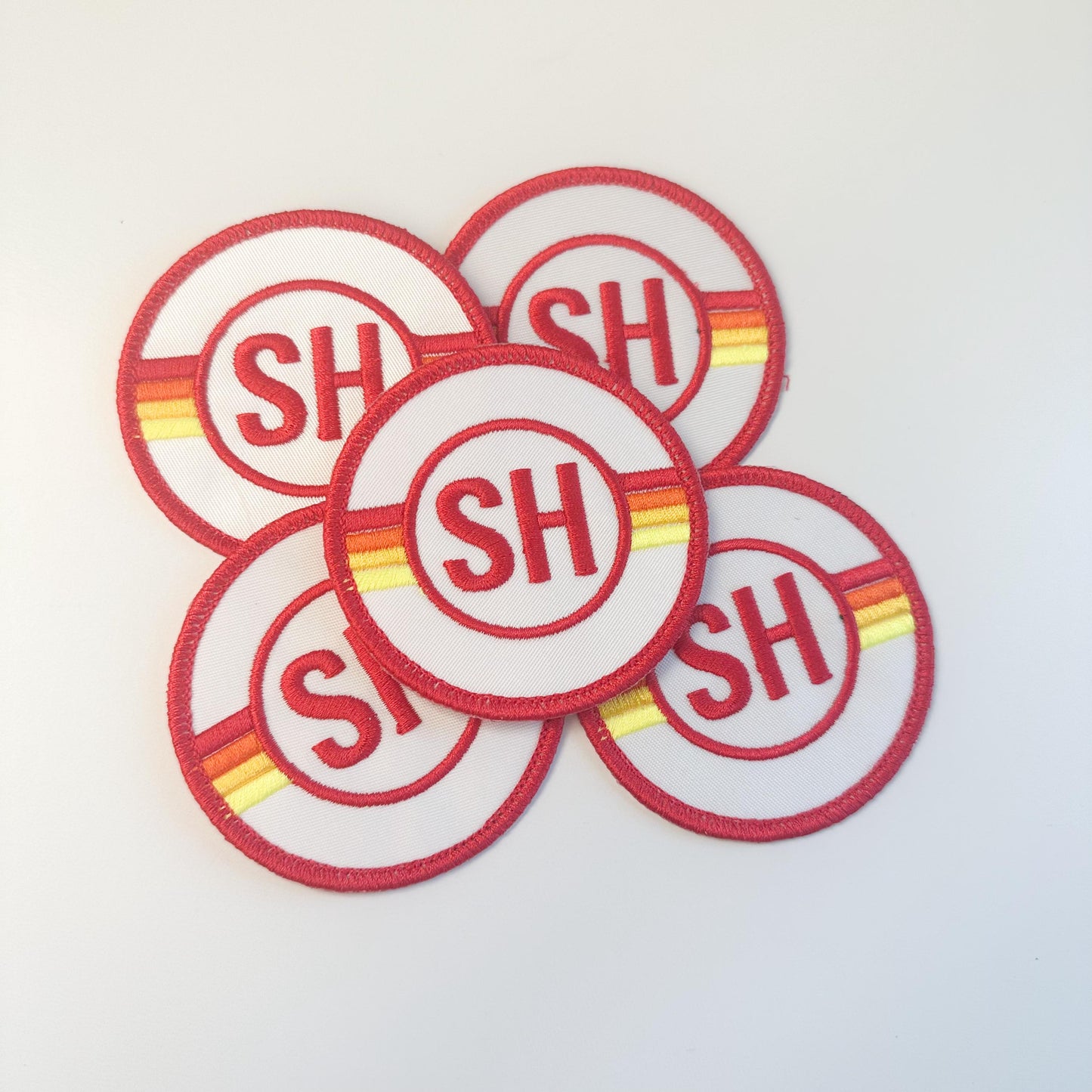 Custom Initials Patch: Circle Rainbow Stripes, Monogram Gift