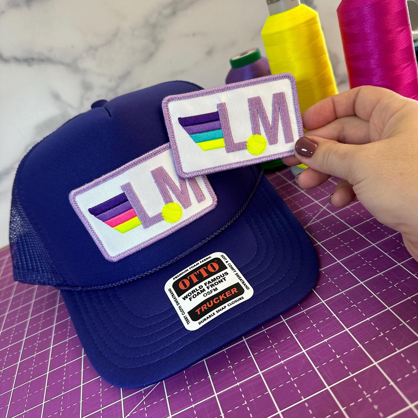 Tennis Monogram Rainbow Stripe Patch Initials Patch, Gifts, backpack, tote, customize, neon, vintage, iron on, appliqué, DIY, iron-on