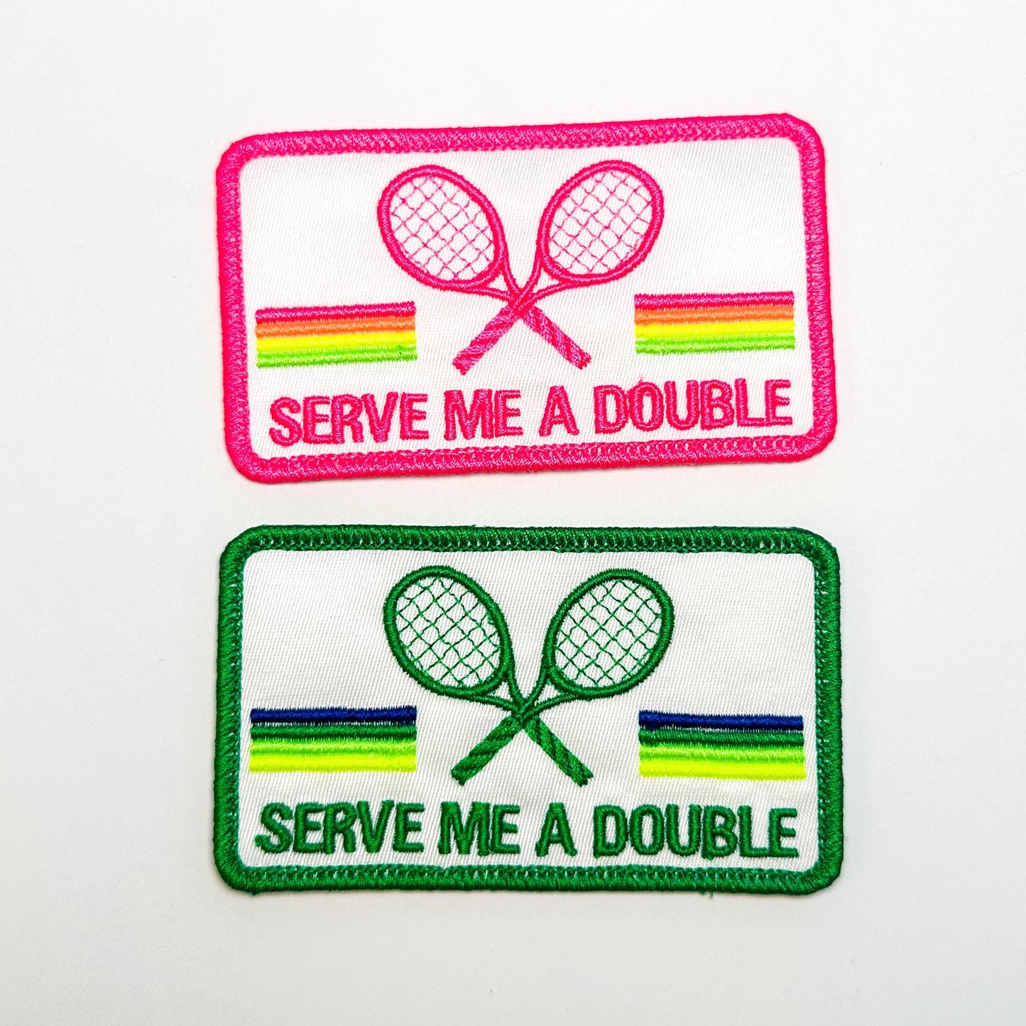 Tennis Patch: Racquets, Lightning Bolt, Rainbow Stripes - Customize