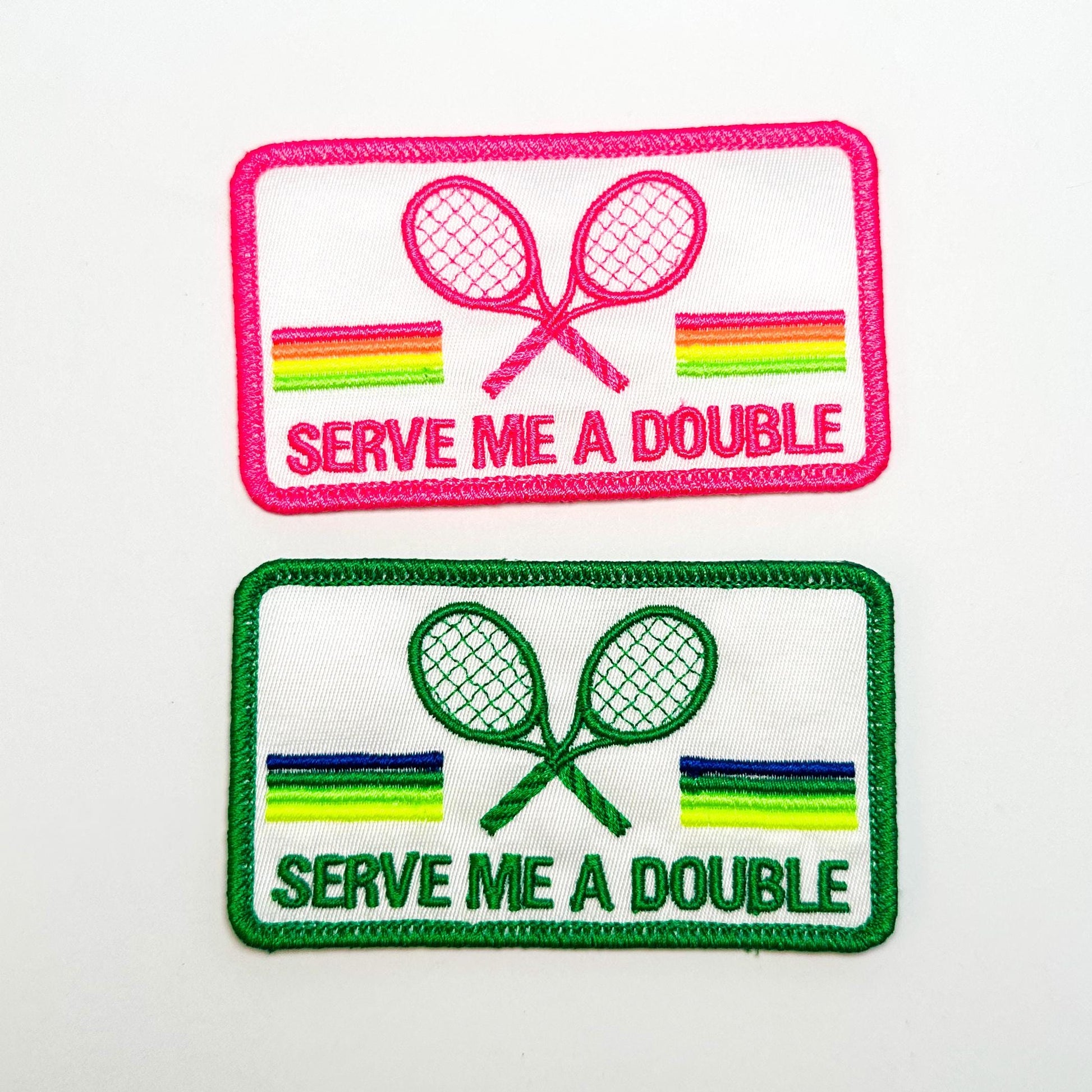 Tennis Patch: Racquets, Lightning Bolt, Rainbow Stripes - Customize