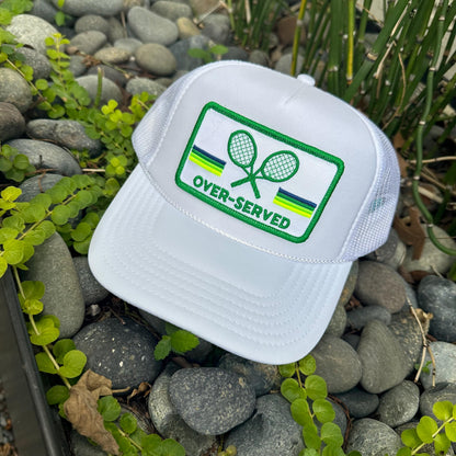 Custom Tennis Trucker Hat Cap, 40th 50th Birthday Gift ideas, Girls Weekend, Customized, team, racquets, team outfits, over served