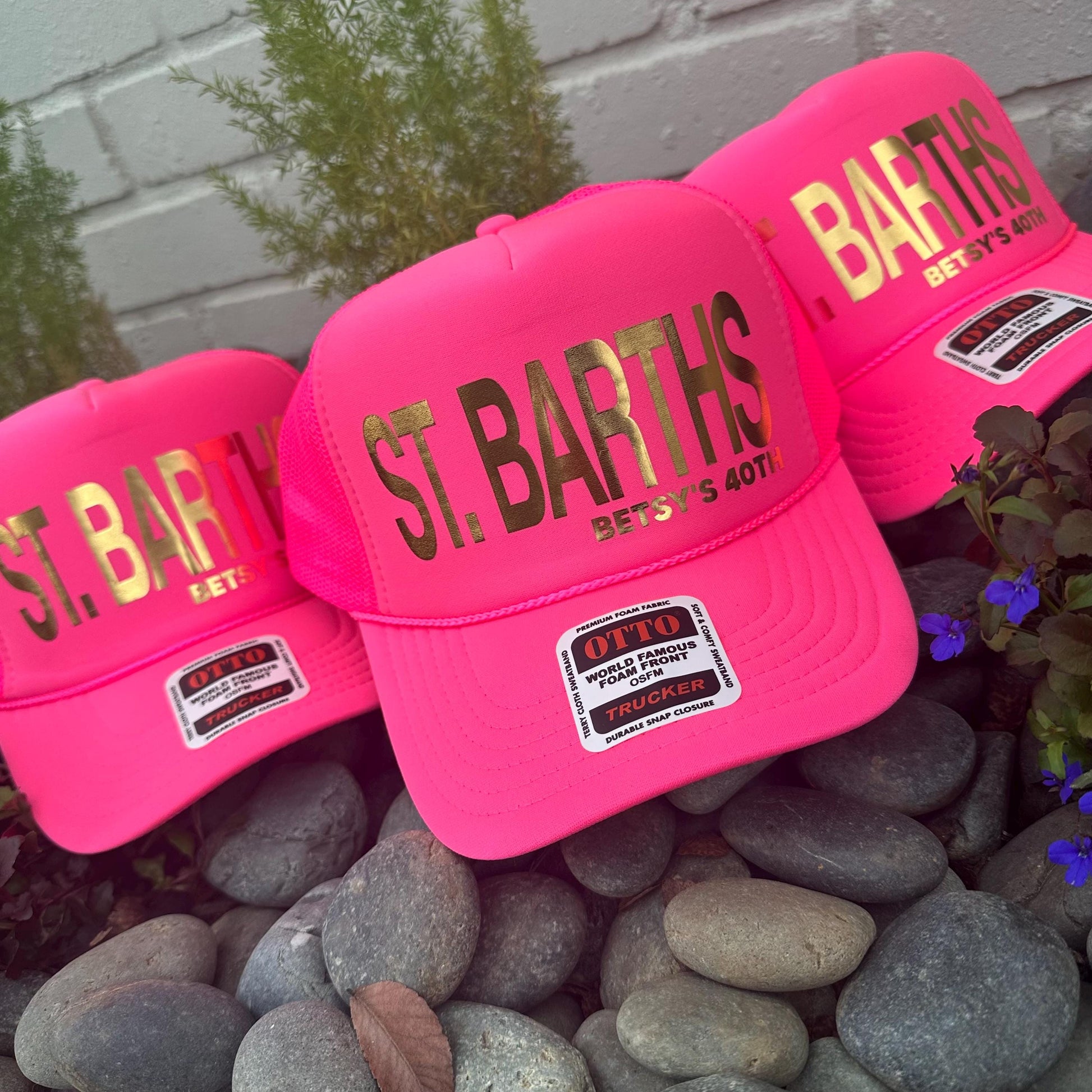 Foil Letters Custom Trucker Hat Cap, Girls Trip, 40th Birthday Gift ideas, Girls Weekend, Customized, Beach, 50th gift favor, gold