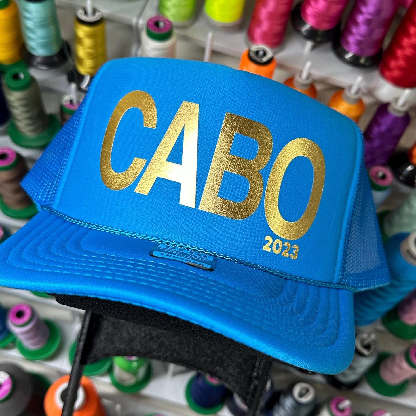 Foil Letters Custom Trucker Hat Cap, Girls Trip, 40th Birthday Gift ideas, Girls Weekend, Customized, Beach, 50th gift favor, gold