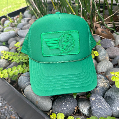 Rainbow Tennis Lightning Bolt Trucker Hat Cap, Girls Trip, Girls Weekend, Customize, USTA, patch, rainbow stripes, neon, team uniform