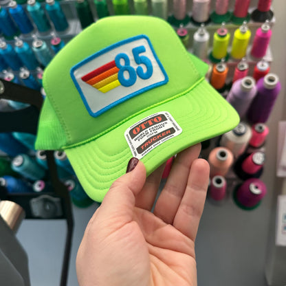 Trucker Hat - Birthday Rainbow Stripes Patch