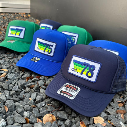 Trucker Hat - Birthday Rainbow Stripes Patch