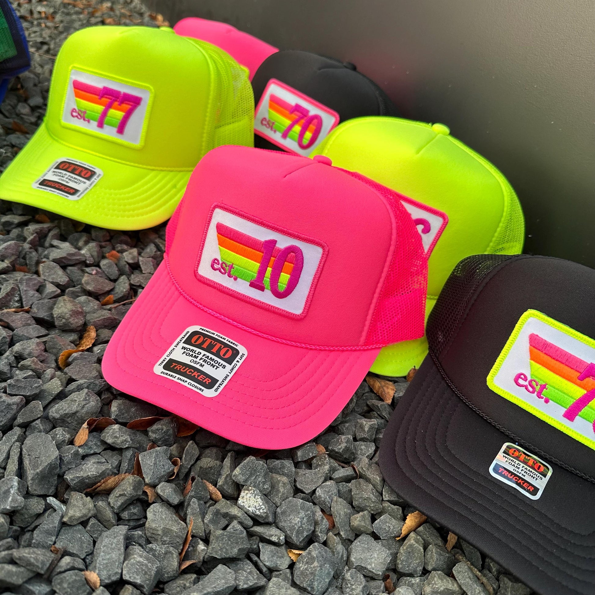 Trucker Hat - Birthday Rainbow Stripes Patch