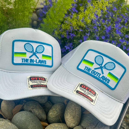 Custom Tennis Trucker Hat Cap, 40th 50th Birthday Gift ideas, Girls Weekend, Customized, team, racquets, team outfits, over served
