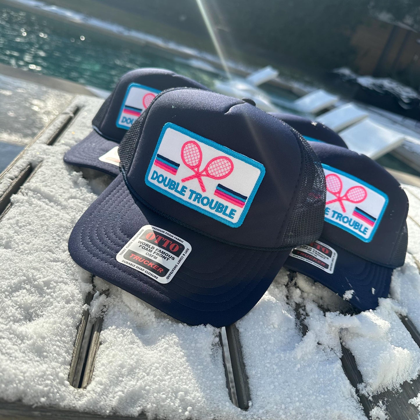 Custom Tennis Trucker Hat Cap, 40th 50th Birthday Gift ideas, Girls Weekend, Customized, team, racquets, team outfits, over served