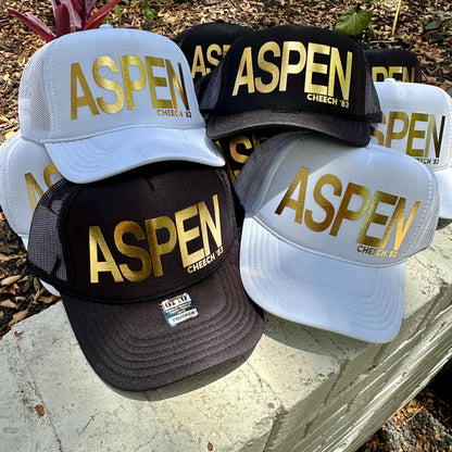 Foil Letters Custom Trucker Hat Cap, Girls Trip, 40th Birthday Gift ideas, Girls Weekend, Customized, Beach, 50th gift favor, gold