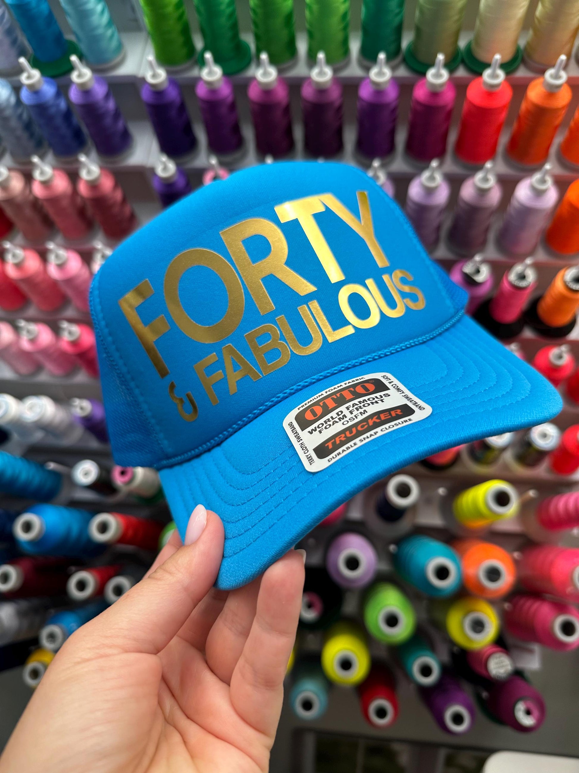Custom Birthday Trucker Hat Cap, Girls Trip, 40th 50th Gift ideas, Girls Weekend, Customized, Beach, gold, beach babe