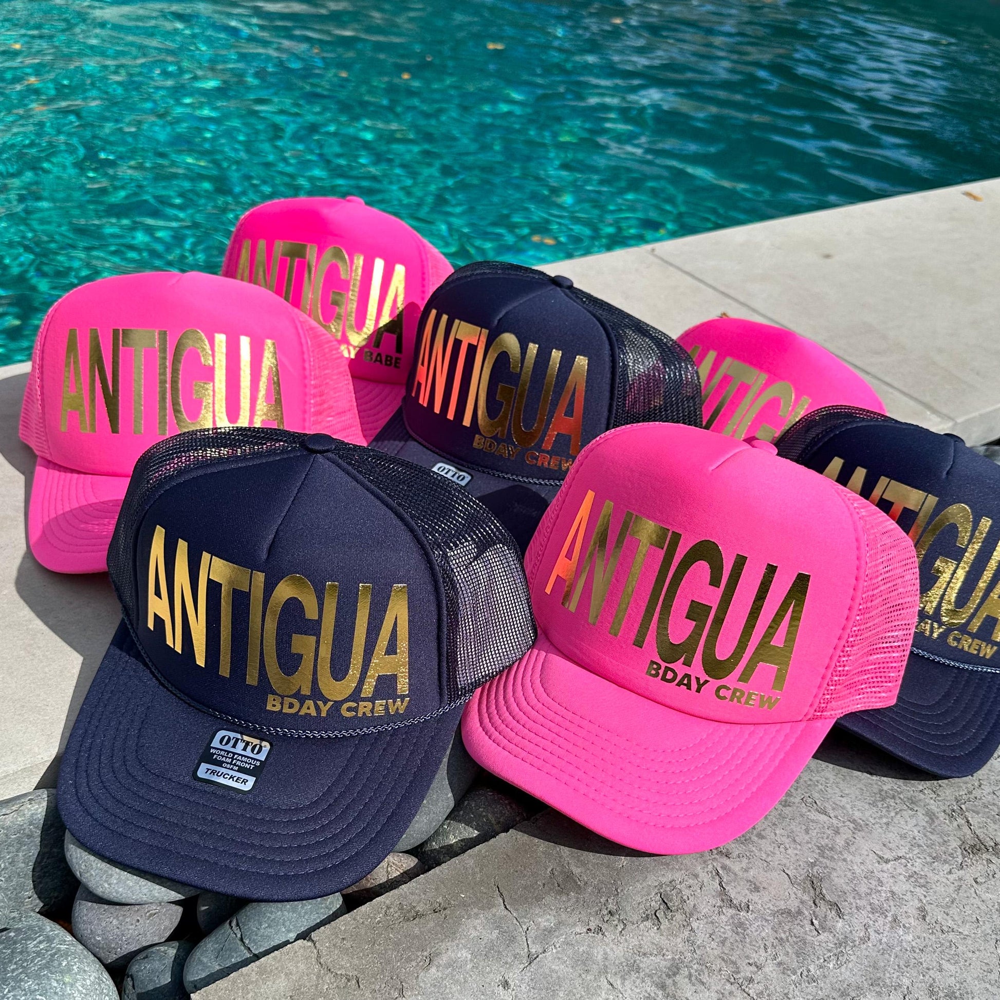 Custom Birthday Trucker Hat Cap, Girls Trip, 40th 50th Gift ideas, Girls Weekend, Customized, Beach, gold, beach babe