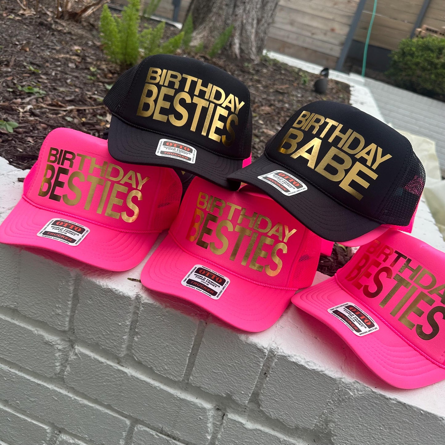 Custom Birthday Trucker Hat Cap, Girls Trip, 40th 50th Gift ideas, Girls Weekend, Customized, Beach, gold, beach babe