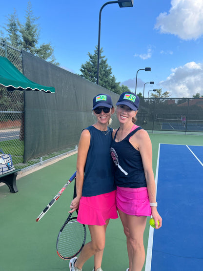 Rainbow Tennis Initial Trucker Hat, Custom Patch Cap