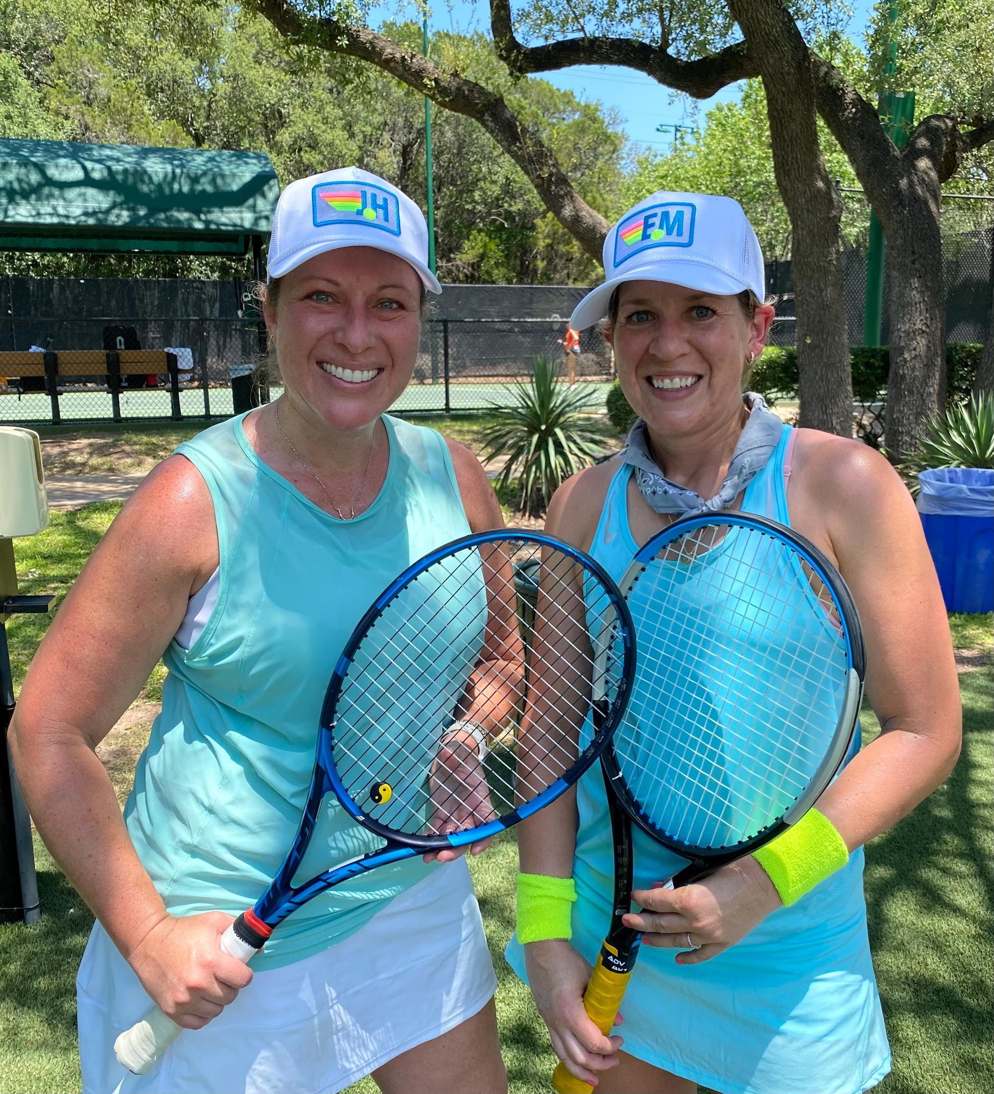 Rainbow Tennis Initial Trucker Hat, Custom Patch Cap