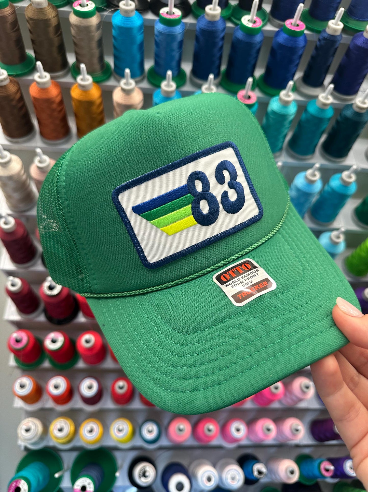 Trucker Hat - Birthday Rainbow Stripes Patch