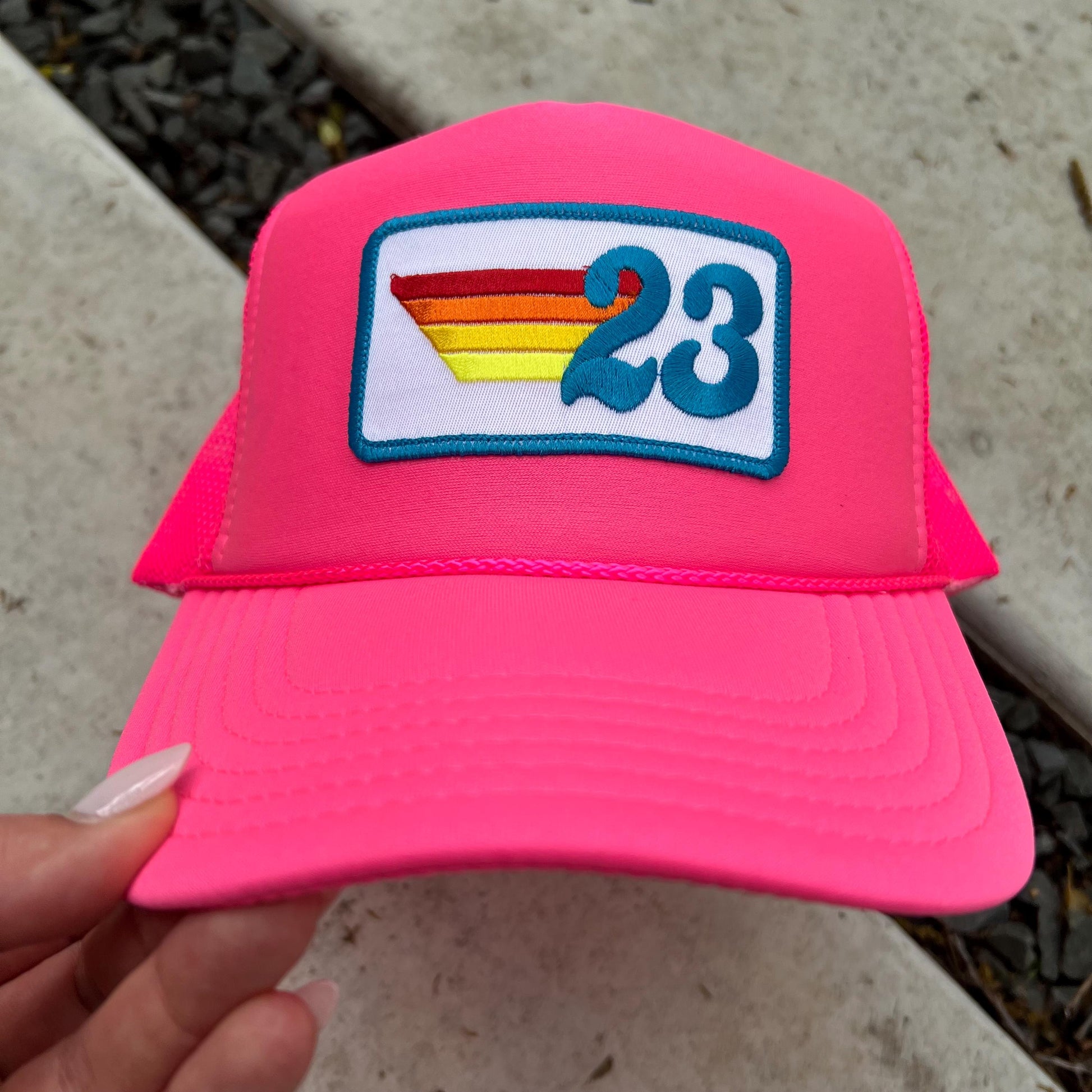 Trucker Hat - Birthday Rainbow Stripes Patch