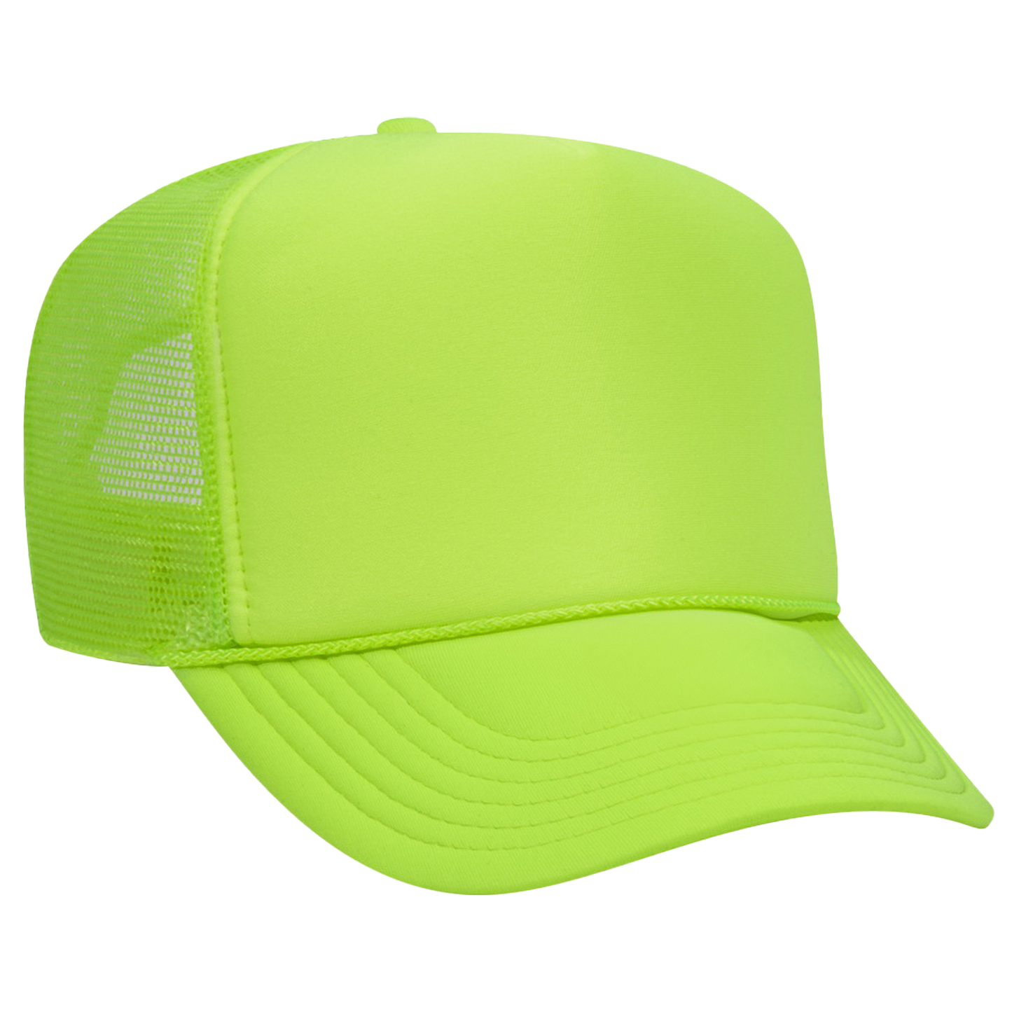 Blank neon green foam trucker hat