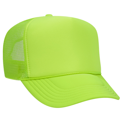 Blank neon green foam trucker hat