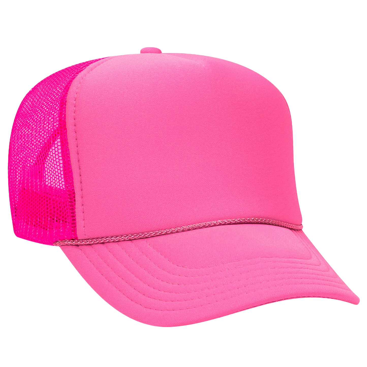 Blank neon pink foam trucker hat