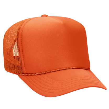 Blank orange foam trucker hat
