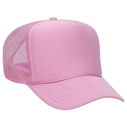 Blank pink foam trucker hat