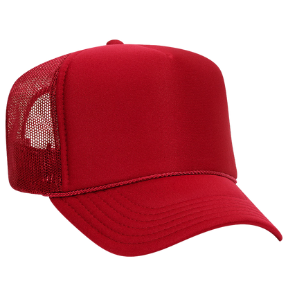 Blank red foam trucker hat